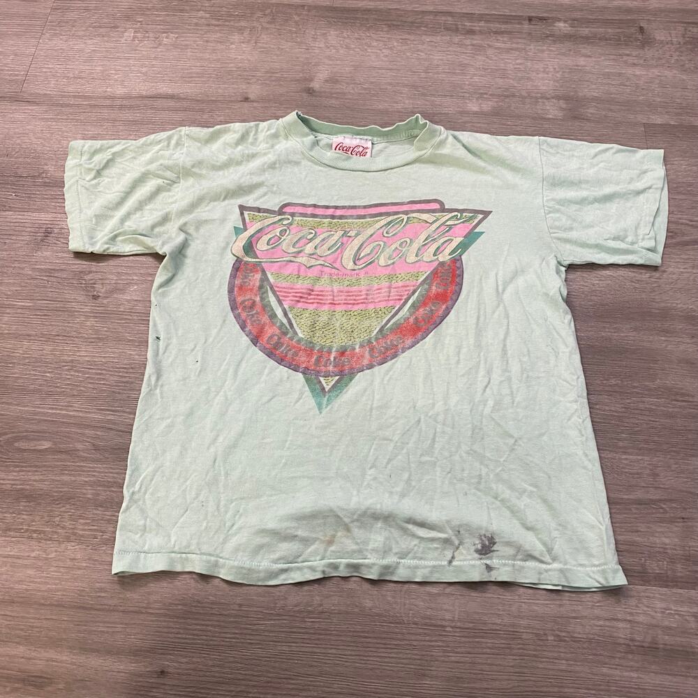 VINTAGE 70S 80S COCA-COLA T-SHIRT FITS SMALL GREEN